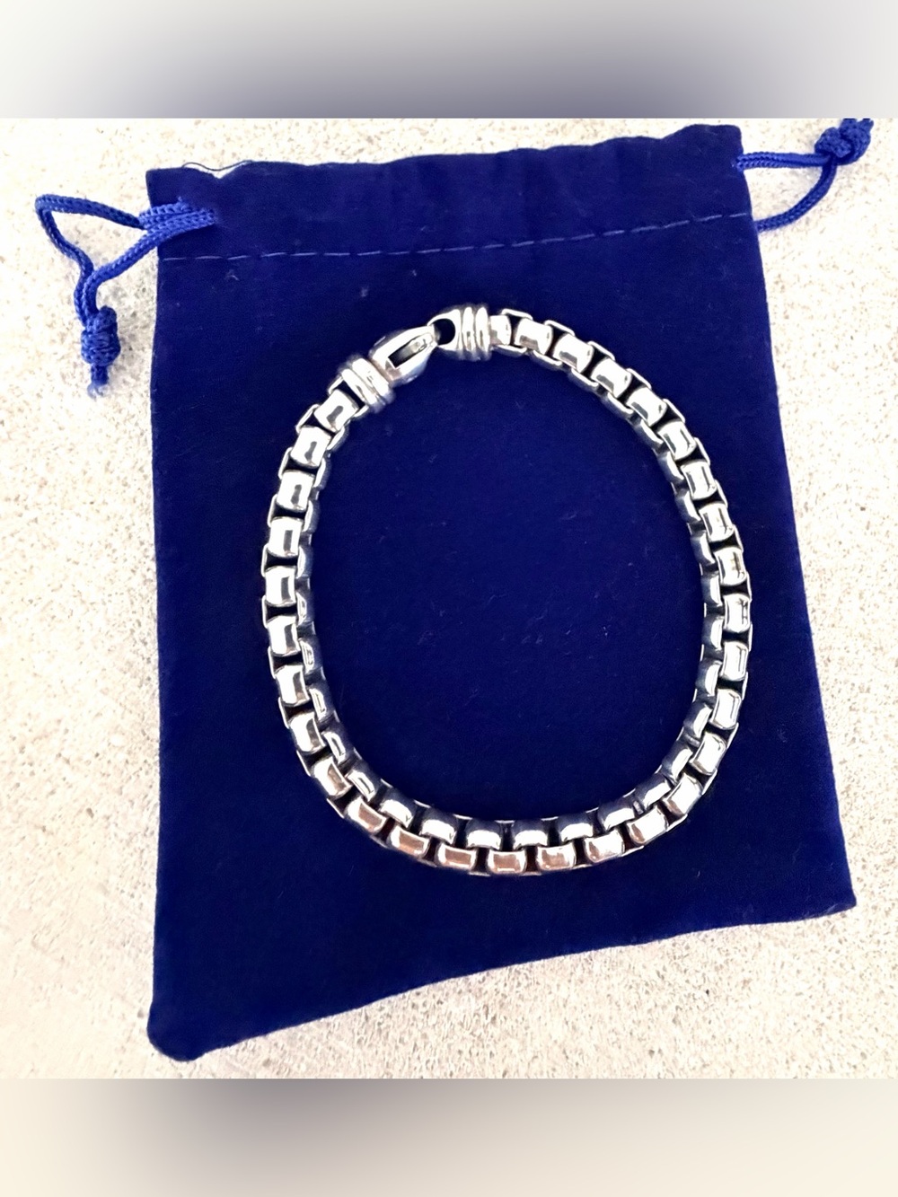 DAVID YURMAN 925 Sterling Silver 5mm Box Chain Bracelet 8.5” 56.7g